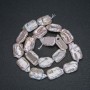 Strand of Natural Baroque Pearls, diameter 22x14mm, length 40cm +/- petrol sheen