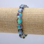 Elastic Bracelet Opal Glass Blue Chameleon Tumbled, diameter 10x7mm, circumference 18cm +
