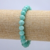 Natural Amazonite Bracelet on Elastic, Smooth Round Beads, 8mm Diameter, 18cm Circumference +