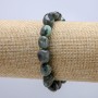 Natural Moss Agate Bracelet on Elastic, Tumbled Beads, 12x10mm Diameter, 18cm Circumference +