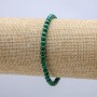 Malachite Natural Stone Bracelet on Elastic, Smooth Ball 4mm, Length 18cm+