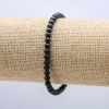 Shungite Natural Stone Bracelet on Elastic, Smooth Bead, Diameter 4mm, Length 18cm+