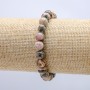 Natural Rhodochrosite Bracelet on Elastic, Smooth Round Beads, 8mm Diameter, 18cm Length +