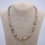 Natural Rhodochrosite Necklace, Smooth Round Beads, 8mm Diameter, 45cm Length +
