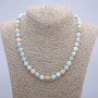 Natural Morganite Necklace, Smooth Round Beads, 8mm Diameter, 45cm Length +