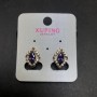 Xuping Earrings, 18K Gold Plated, Purple Crystal and White Rhinestones, 15x11mm +