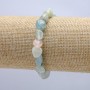 Bracelet on Elastic Band with Natural Morganite Stone, Tumbled, Diameter 9x12mm, Circumference 18cm +