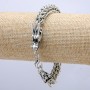 Dragon Head Chain Bracelet, Silver-Tone Metal 10x32mm, Thickness 8mm, Length 20cm +