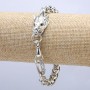 Wolf Head Chain Bracelet, Silver-Tone Metal 17x40mm, Thickness 8mm, Length 20cm +