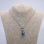 Paw with Orb Pendant, 40x20mm on Chain, Length 70cm + - Silver-Tone Metal