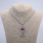 Dragon Eye Pendant 60x30mm on a chain, length 70cm +/- silver-tone metal