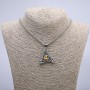 Pendant "Dragon's Eye in Triangle" 40x35mm on chain, length 70cm +/- silver-tone metal