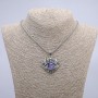 Demon Eye Pendant, 45x40mm on Chain, Length 70cm + - Silver-Tone Metal