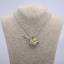 Pendant "Candle Hand Dragon Eye" 60x30mm on Chain, 70cm Length +/- Silver-Tone Metal