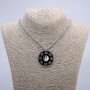 Pendant "Yin-Yang" 41x34mm on Chain, 70cm Length +/- Silver-Tone Metal