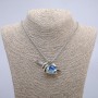 Pendant "Candle Hand Dragon Eye" 60x30mm on Chain, 70cm Length +/- Silver-Tone Metal