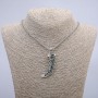 Pendant "Fang" 55x18mm on a chain, length 70cm +/- silver-tone metal
