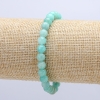 Elastic Bracelet with Natural Amazonite Stone, Smooth Beads, Diameter 6mm, Circumference 18cm +