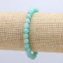 Elastic Bracelet with Natural Amazonite Stone, Smooth Beads, Diameter 6mm, Circumference 18cm +
