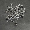 Stud Earring Findings, Silver-Tone Metal, 4mm Diameter, 14mm Length, 30pcs +