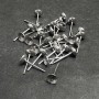 Stud Earring Findings, Silver-Tone Metal, 4mm Diameter, 14mm Length, 30pcs +