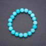 Aquamarine Bead Bracelet on Elastic (single) Smooth Bead, diameter 10(±)mm, circumference 18cm