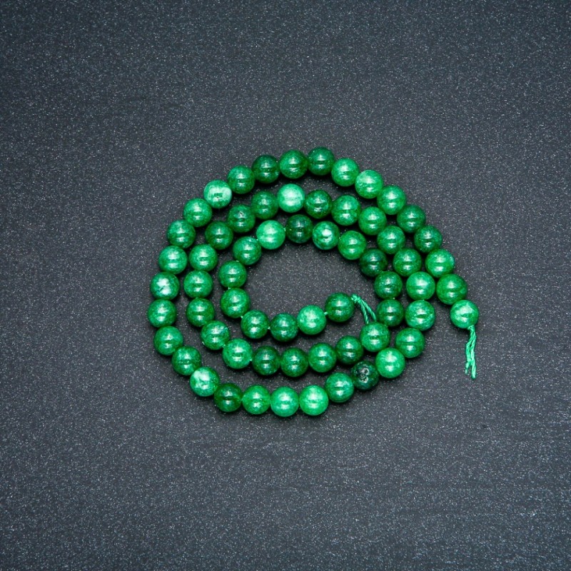 Chrysoprase (Imitation) Beads on Thread, Smooth Round 6mm, 38cm Strand +