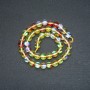 Beads on String, Opal Glass Yellow-Red Chameleon, Smooth Round, Diameter 8mm, Length 38cm +