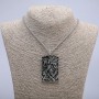 Pendant "Samurai" 62x35mm on Chain, Length 70cm +/- Silver-Tone Metal