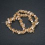 Natural Mother-of-Pearl Beads on Thread, Beige Chip, 7x5mm, 41cm Strand +