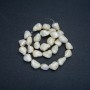 Mother-of-Pearl beads on a thread, tumbled, 16–19×12–14mm, length 38cm+
