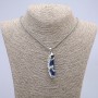 Pendant Leopard with Blue Crystal 50x10mm on a chain, length 65cm metal colour silver