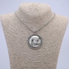 Yin Yang Pendant 50x38mm on a chain, 65cm length, silver-coloured metal