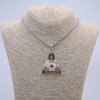 Pendant "Death with Eye" 50x33mm on a chain, length 70cm +/- silver-coloured metal