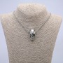 Skull Pendant 28x17mm on a chain, 65cm length, silver-coloured metal