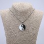 Yin Yang Pendant 37x25mm on a chain, 65cm length, silver-coloured metal