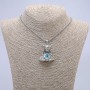 Pendant "Demon with an Eye" 45x30mm on a chain, 70cm length +/-, silver-tone metal