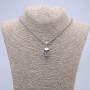 Skull Pendant 25x10mm on a chain, 65cm length, silver-coloured metal