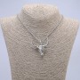 Pendant "Bull Skull" 40x45mm on a chain, 70cm length, silver-tone metal