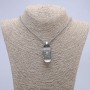 Pendant "Skateboard and Prayer" 48x18mm on a chain, 70cm length, silver-tone metal