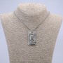 Pendant "Lion" 50x26mm on a chain, 70cm length, silver-tone metal
