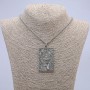 Pendant "Dragon" 66x35mm on a chain, 70cm length, silver-tone metal