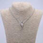Pendant "Ring" 24x7mm on a chain, approx. 70cm length, silver-tone metal