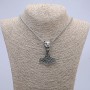 Pendant 50x35mm on a chain, approx. 70cm length, silver-tone metal