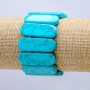 Elastic Turquoise (Pressed) Bracelet, Smooth Link 33x13mm+