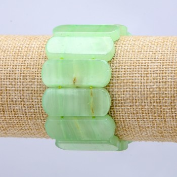 Elastic Onyx (Pressed) Bracelet, Smooth Link 33x13mm+