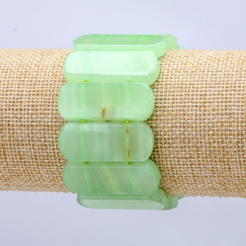 Elastic Onyx (Pressed) Bracelet, Smooth Link 33x13mm+