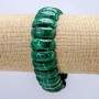 Elastic Malachite (Pressed) Bracelet, Smooth Link 21x9mm+