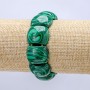 Elastic Malachite (Pressed) Bracelet, Smooth Link 21x17mm+