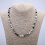 Natural Rutilated Quartz Necklace, Smooth Round Beads, Diameter 6mm, Length 45cm+